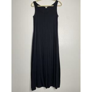 Vintage J. Crew Womens Sleeveless Midi Dress Size M‎ Black Y2K 90s